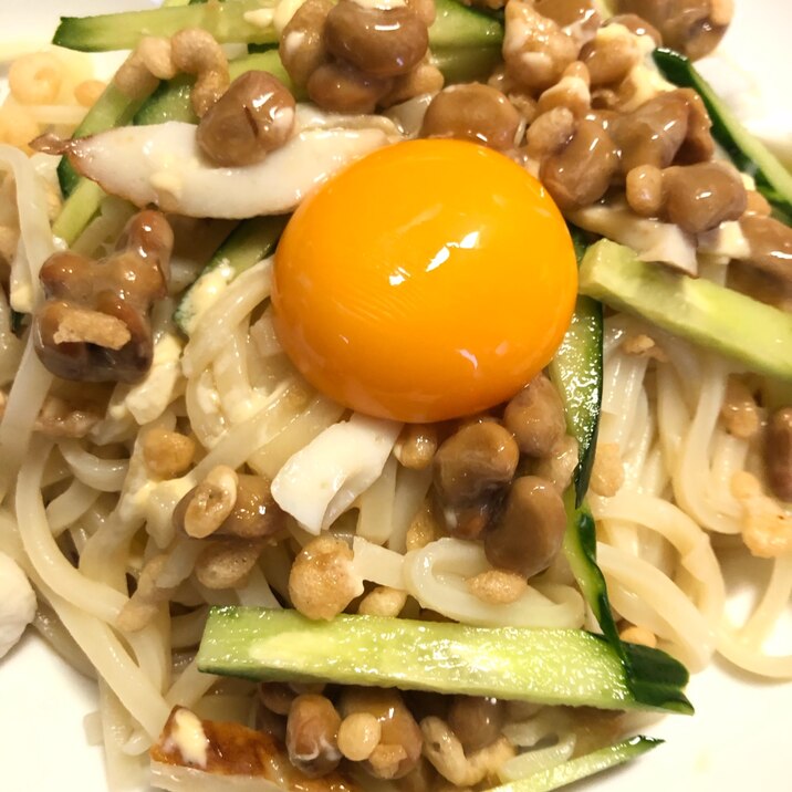 暑い日にぴったり‼納豆入り冷やしぶっかけうどん